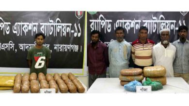 আড়াইহাজারে দুই অভিযানে ৩১কেজি গাঁজা সহ আটক-৬